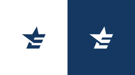 Fotobehang E Letter and Star icon Logo Design, Star+E icon Brand identity Design Monogram Logo © Sihab_723k