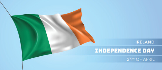 Ireland happy independence day greeting card, banner vector illustration