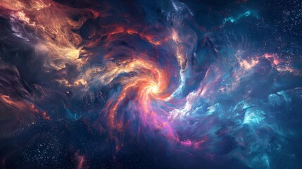 Abstract space background with nebulae, stars and galaxies. - obrazy, fototapety, plakaty