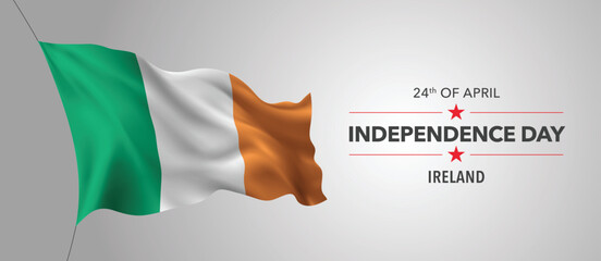 Ireland happy independence day greeting card, banner with template text vector illustration
