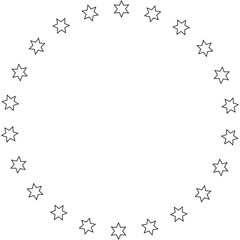 Stars in circle icon. Round star frame template