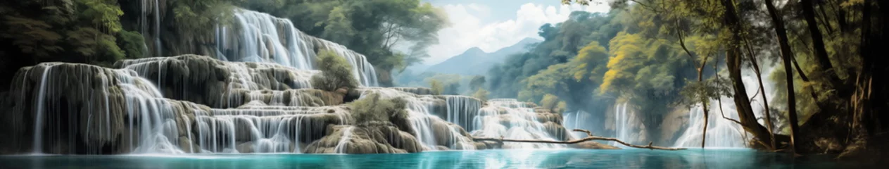 Poster AI creates images, waterfalls, views The scenery, the landscape, is very beautiful. © Nan