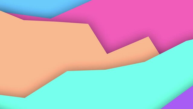 Live wallpaper animation from wavy shapes filled colorful gradient with parallax effect, 4K seamless loop abstract background