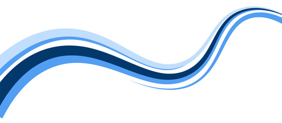 Wave blue line border business card banner curved layout concept illustration vector