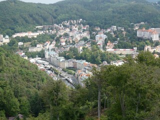 Blick auf Karlsbad vom Dianaturm