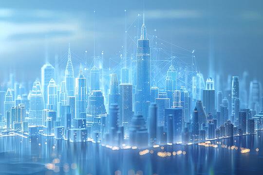virtual city, AI generated