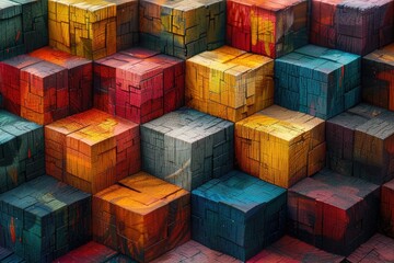 Abstract seamless cube colorful background wallpaper design images