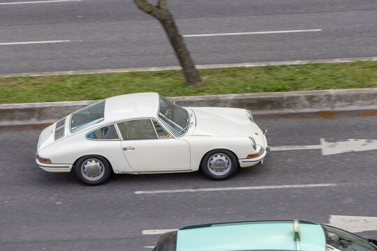 Lisbon, Portugal, March 25th 2024, Classic sports car from the manufacturer Porsche, model 912
