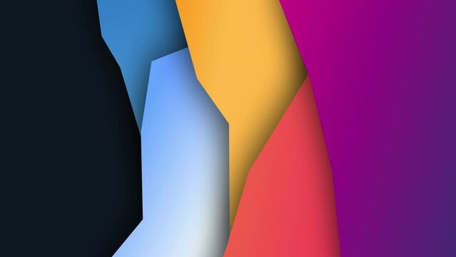 Live wallpaper animation from wavy shapes filled colorful gradient, 4K abstract animated background