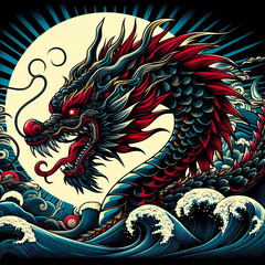 chinese dragon on the wall