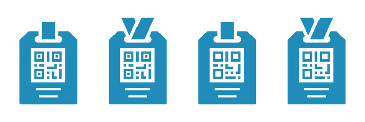 ID card scan identification icon, vector illustration