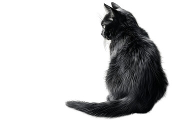 A Cat's Seated Silence On Transparent Background.