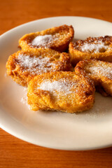 Detail of a plate of homemade 