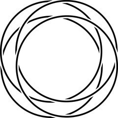 Obraz premium Overlapping circles line icon, maths, geometric, diagram
