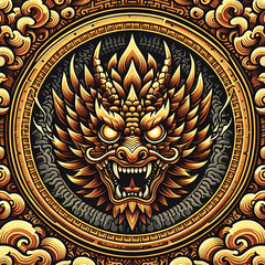 Fototapeta premium chinese dragon on the wall