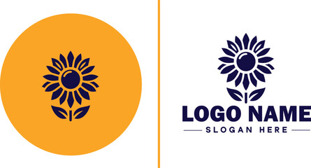 Sunflower logo icon vector for business brand app icon beautiful fashion sunflower logo template