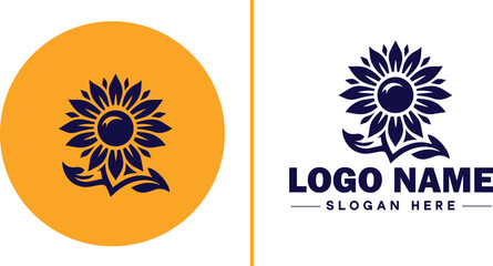 Fototapeta premium Sunflower logo icon vector for business brand app icon beautiful fashion sunflower logo template