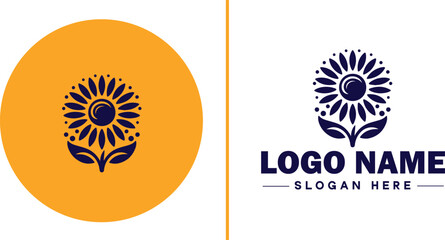 Sunflower logo icon vector for business brand app icon beautiful fashion sunflower logo template
