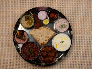 Mutton Thali, Non-Vegetarian Dish, Pune, Maharashtra, India.ARW