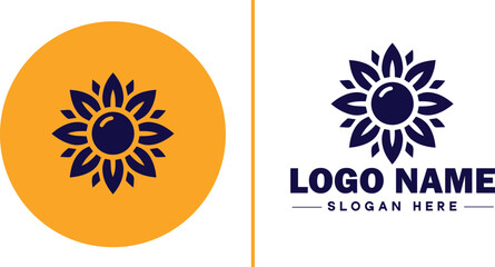 Sunflower logo icon vector for business brand app icon beautiful fashion sunflower logo template