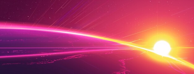 Fototapeta na wymiar Pink Planet A Pink Planet Explosion in the Night Sky Generative AI