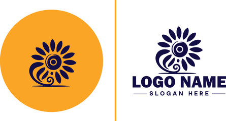 Sunflower logo icon vector for business brand app icon beautiful fashion sunflower logo template