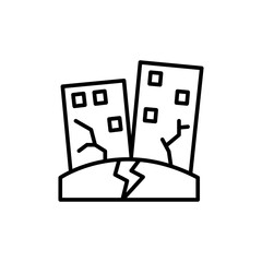 Earthquake outline icons, minimalist vector illustration ,simple transparent graphic element .Isolated on white background