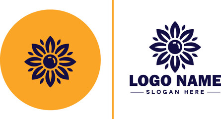 Sunflower logo icon vector for business brand app icon beautiful fashion sunflower logo template