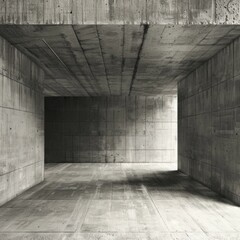 Captivating Concrete Corridor:An of Architectural Minimalism and Industrial Aesthetics