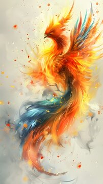 Render neon color light phoenix background, The phoenix wallpapers are available in hd