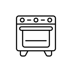 Oven outline icons, minimalist vector illustration ,simple transparent graphic element .Isolated on white background