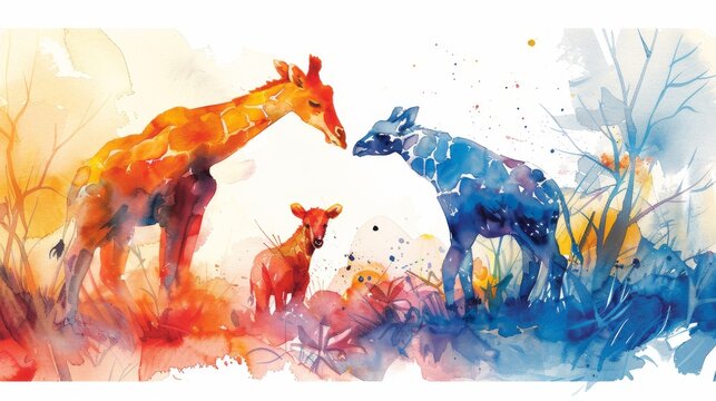 Let your childs imagination run wild with charming watercolor renditions of zoo animals