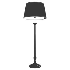 Fototapeta premium silhouette floor lamp black color only