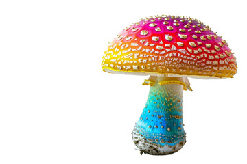 Colored Mushroom On Transparent Background.