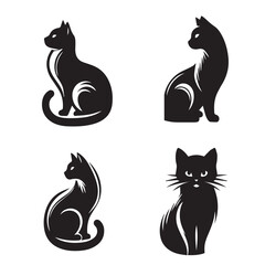 cat set  silhouette tattoo,cat  set silhouette images,cat set silhouette svg ,cat  set silhouette outline,cat set  silhouette  png