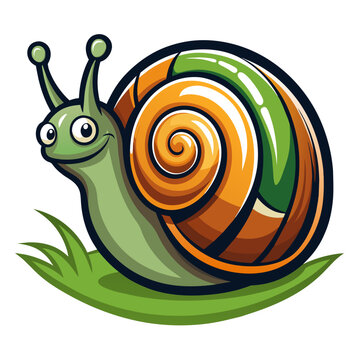 funny snail cartoon