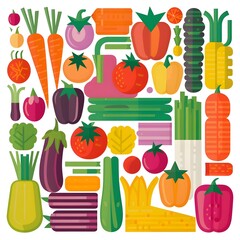 collection of vegetables vector 
