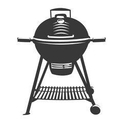 silhouette a barbecue grill offset smoker top down black color only