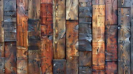 Dark brown wooden facade background - obrazy, fototapety, plakaty