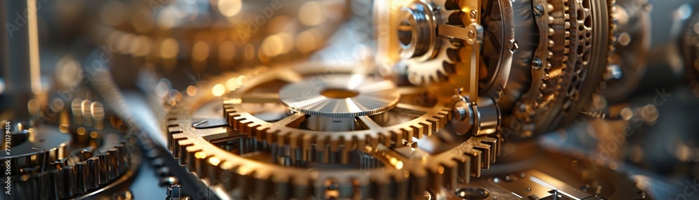 Poster Zoom in on the inner workings of MistModulatingMachines, focusing on the precision of each component Showcase the complexity and sophistication through a compelling extreme close-up shot