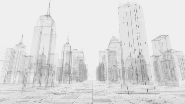 デジタル都市のループ映像