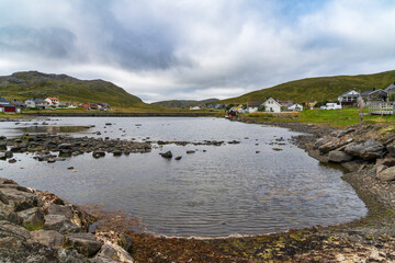 Skarsvag fishing village in Mageroya, Nordkapp in Finnmark County in Norway - 773080025