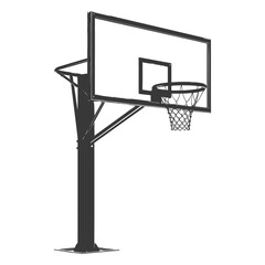 silhouette basketball ground hoop black color only