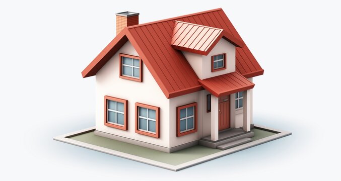 New family cottage 3d house icon isolated vector image.
