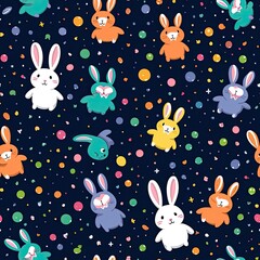 cute bunny confetti pattern
