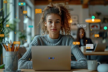 person interacting with AI Bot Chat GPT over laptop to get help and answers