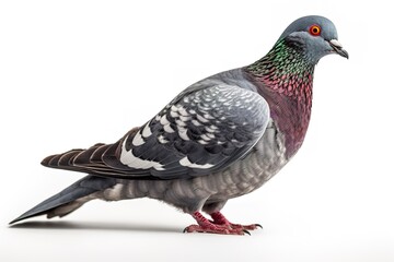 Pigeon on White Background