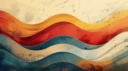 Retro radiant waves, a grainy gradient for abstract banners