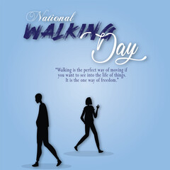 National walking day 5 April post with background post