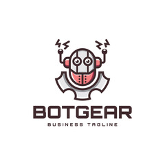 gear robot logo vector